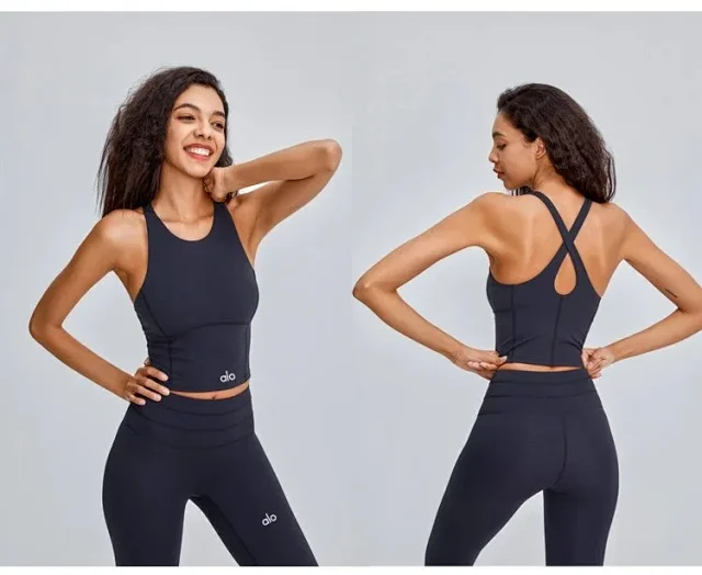 Alo Underwear Longline sports bra with racerback-style shoulder cut product detail image 12