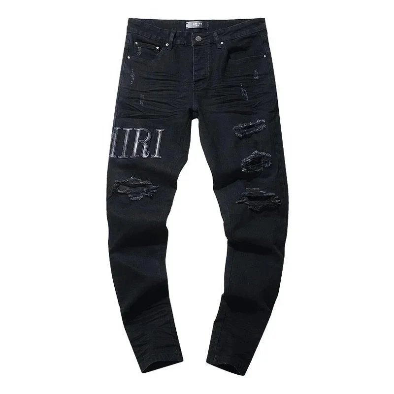 Amiri Distressed Logo Jeans