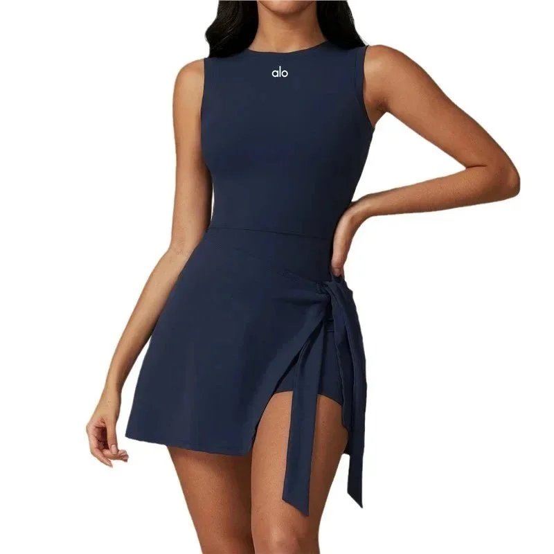 Alo Dresses Sleeveless tennis dress with tied wrap skirt image 5