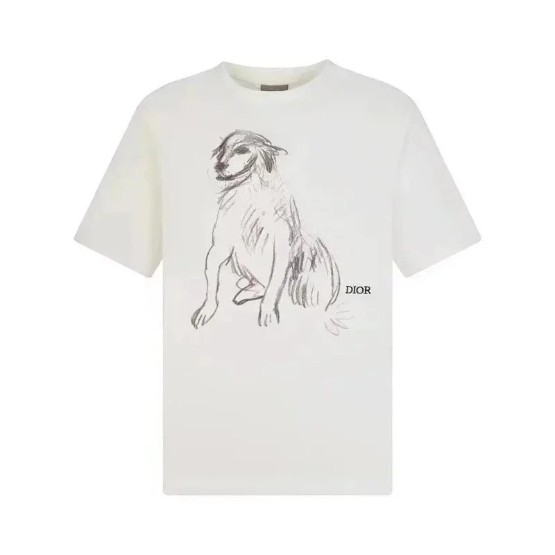 Dior T-Shirts Short-Sleeve Logo Graphic — 21