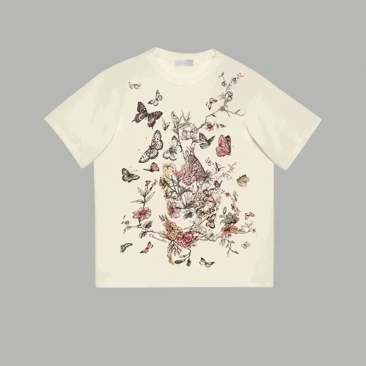 Dior T-Shirts Short-Sleeve Logo Graphic — 34