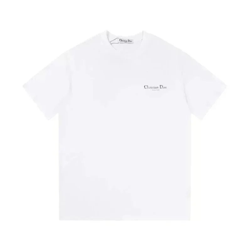 Dior T-Shirts Short-Sleeve Logo Graphic — 37