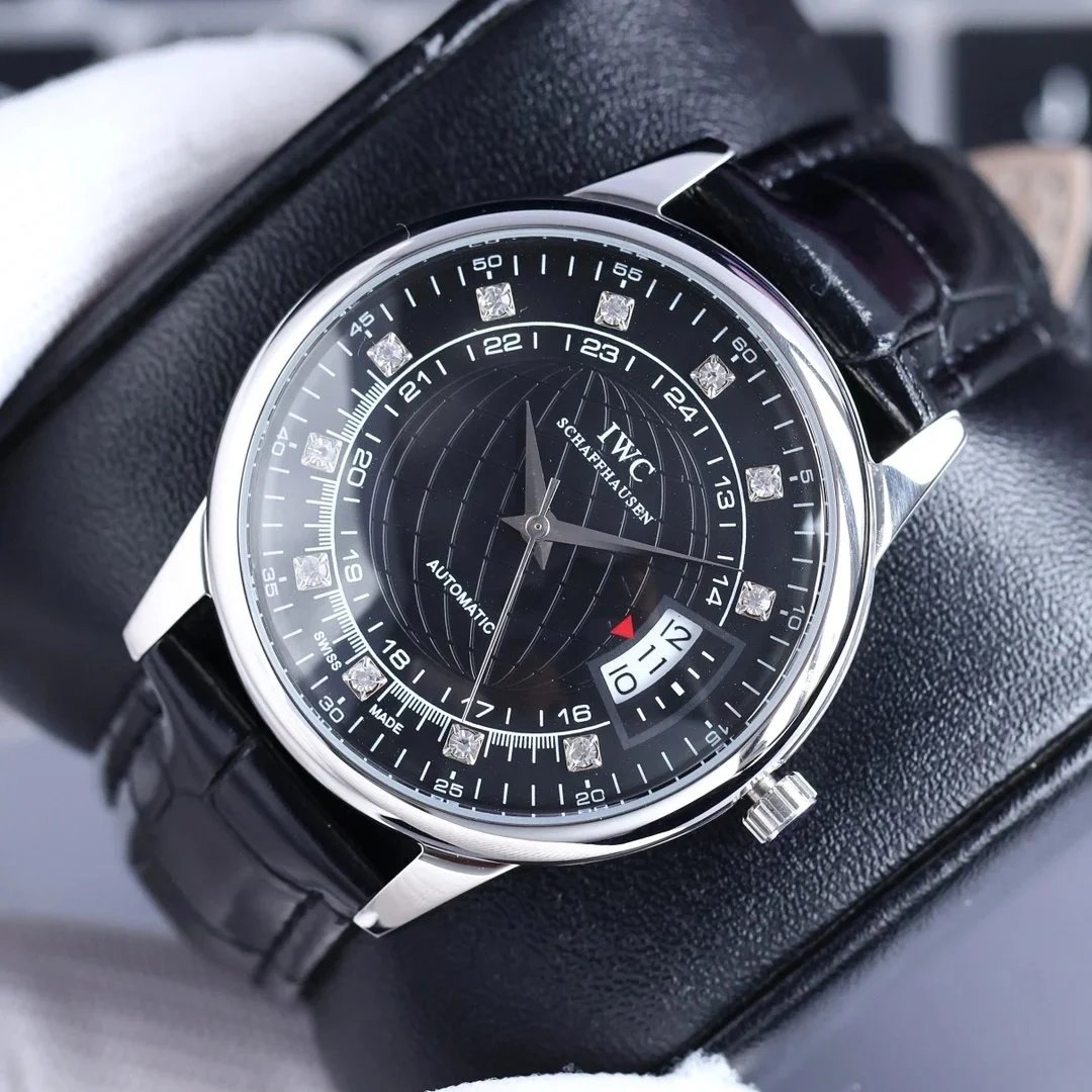 IWC Watches Automatic Date Watch with Crystal Hour Markers image 3