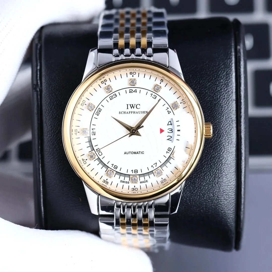 IWC Watches Automatic Date Watch with Crystal Hour Markers — 04