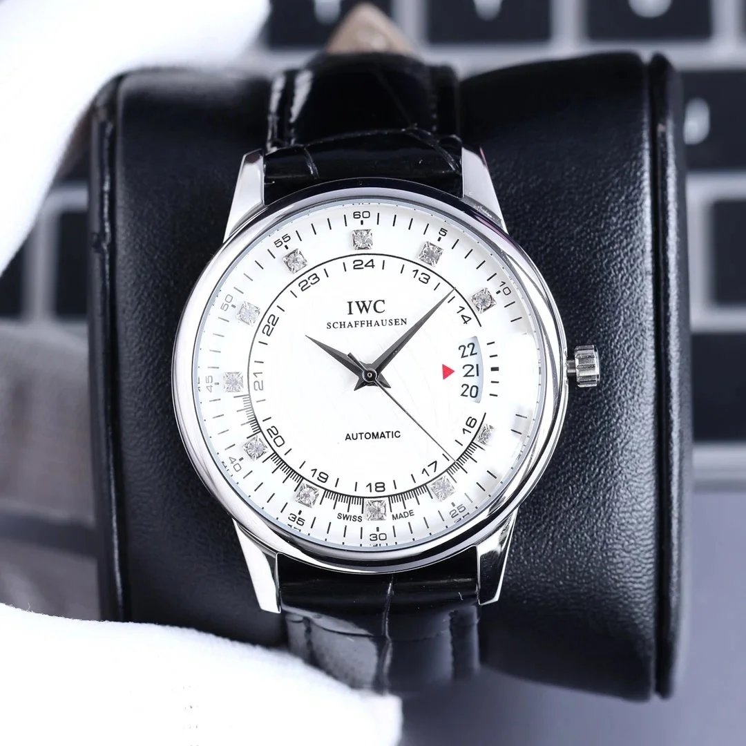 IWC Watches Automatic Date Watch with Crystal Hour Markers — 02