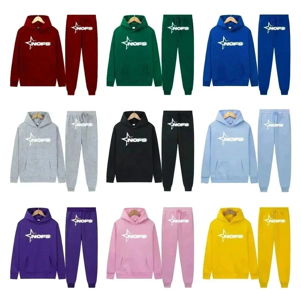 NOFS Star Logo Hoodie & Jogger Set [21 styles]