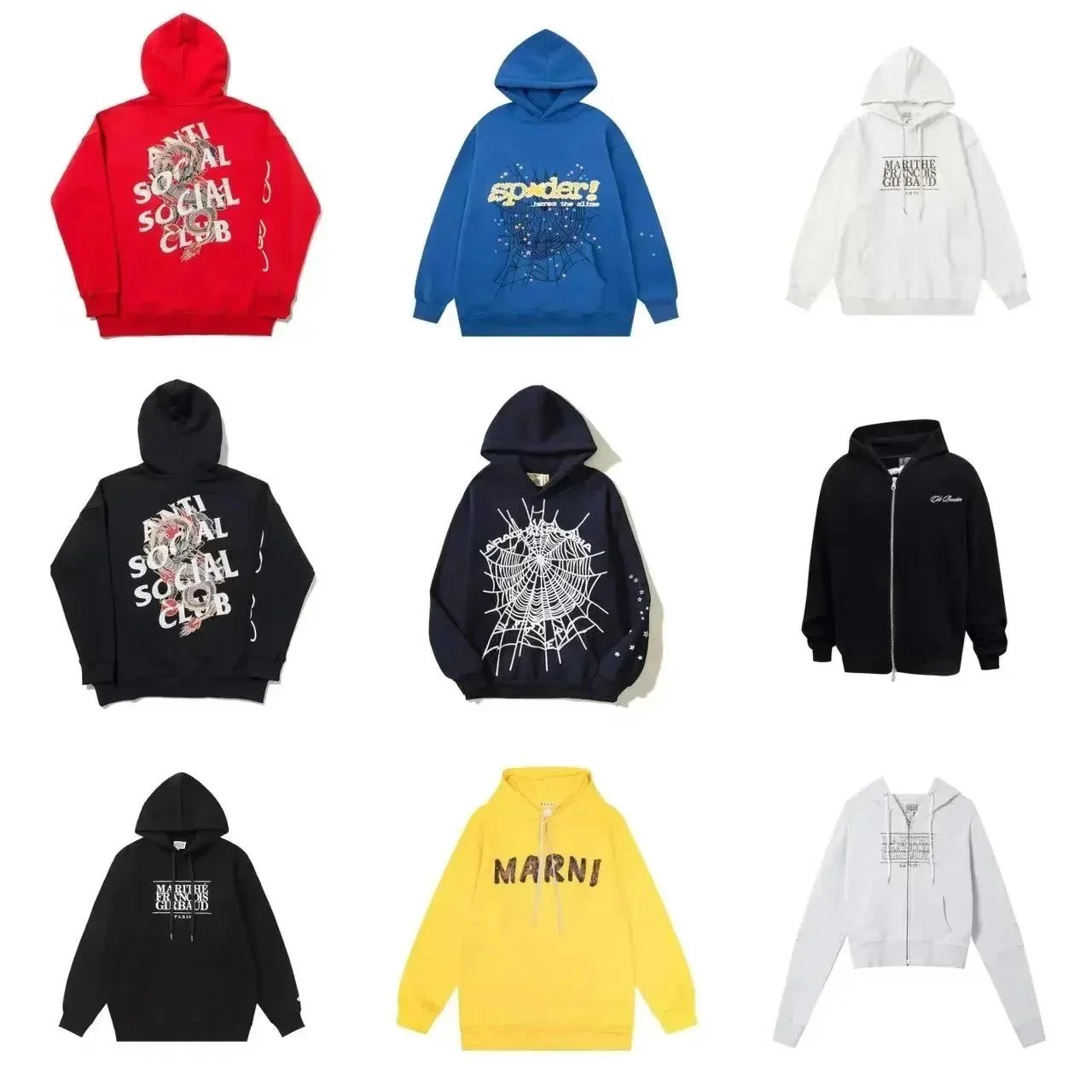 Anti Social Social Club × Marni × Spider! Hoodies & Zip-Up Sweatshirts [37 styles] | 7495858228 product reference
