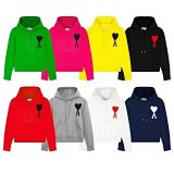 Ami Paris Heart Logo Cropped Hoodie [8 styles]