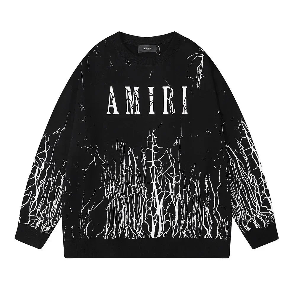AMIRI Cracked Print Crewneck Sweater