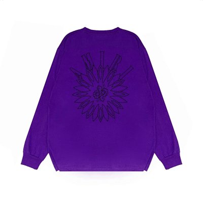 Purple Floral Embroidered Long-Sleeve T-Shirt [9 styles]