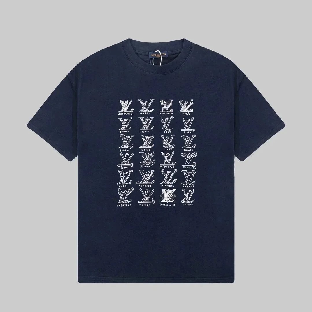 Louis Vuitton T-Shirts Short-Sleeve Graphic Logo Print image 1