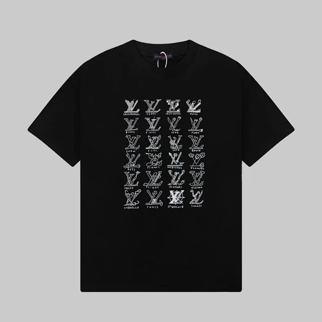Louis Vuitton T-Shirts Short-Sleeve Graphic Logo Print product detail image 2