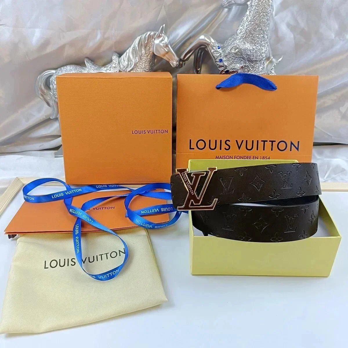 Louis Vuitton Belts LV Buckle Embossed Monogram Belt — 15