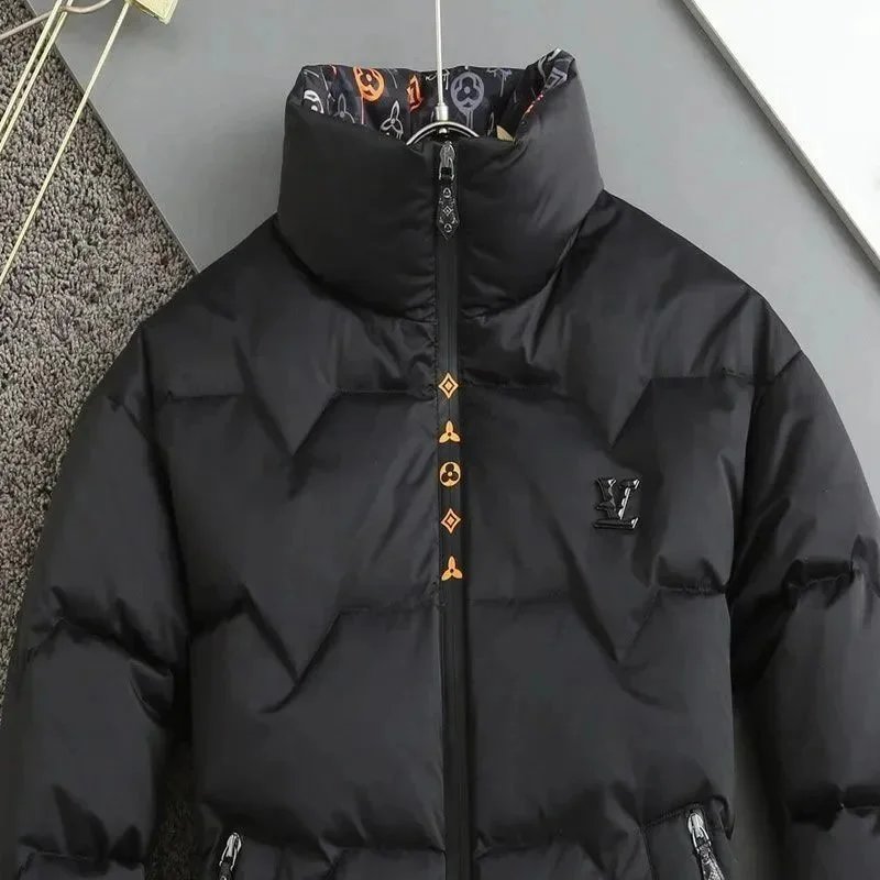 Luck Victory Down Jackets Quilted stand-collar puffer jacket with contrast monogram trim image 3