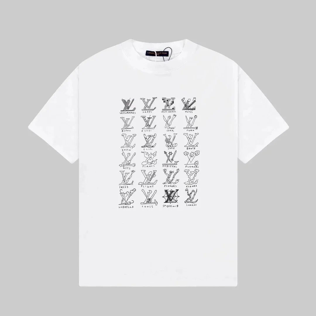 Louis Vuitton T-Shirts Short-Sleeve Graphic Logo Print — 2