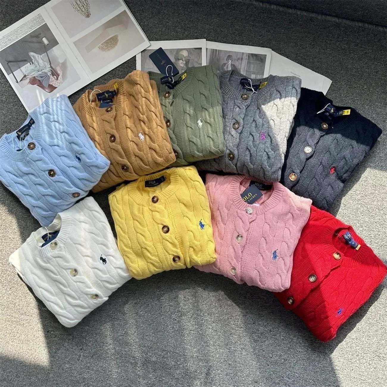 Polo Ralph Lauren Cable Knit Cardigan Sweater [9 styles]