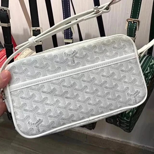 Goyard Crossbody Bags Goyardine Monogram Zip Bag — white