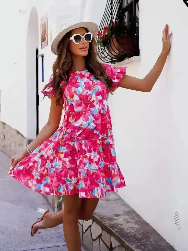 Unbranded Dresses Halter Neck Printed Swing Dress — 9