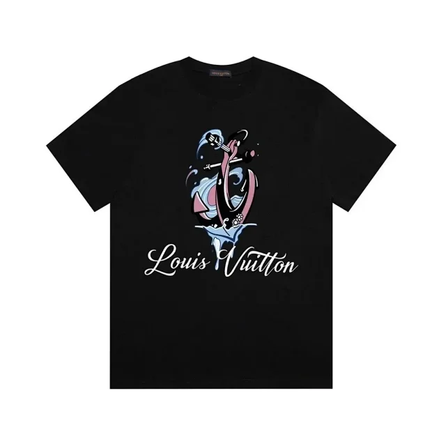 Louis Vuitton T-Shirts Short-Sleeve Graphic Print Crewneck product detail image 9