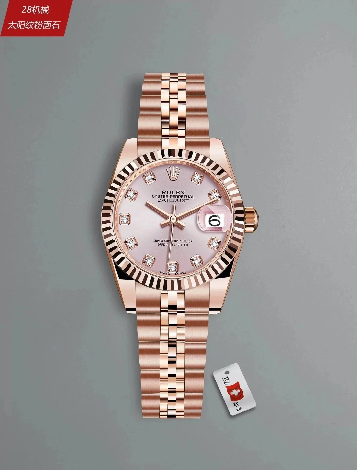 Rolex Watches Datejust mechanical watch with date window and fluted bezel — 2