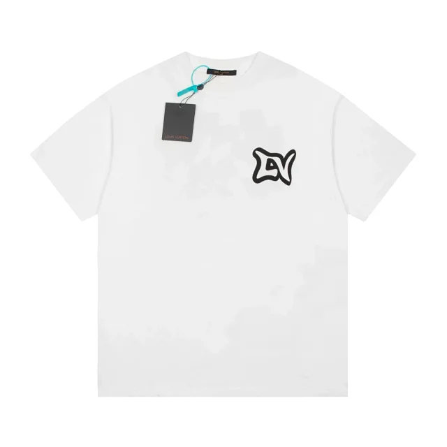 Louis Vuitton T-Shirts Short-Sleeve Graphic Print Crewneck product detail image 10