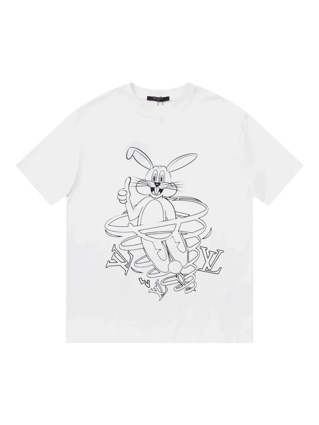 Louis Vuitton T-Shirts Short-Sleeve Graphic Print Crewneck product detail image 13