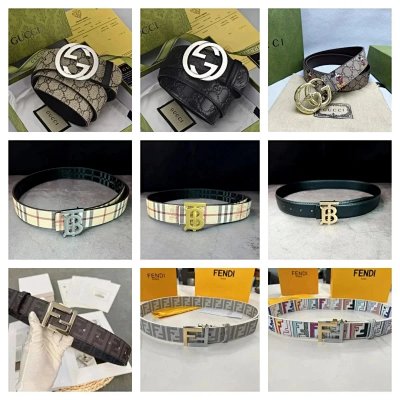 Gucci GG Supreme / Burberry Check / Fendi FF Logo Belts [40 styles]