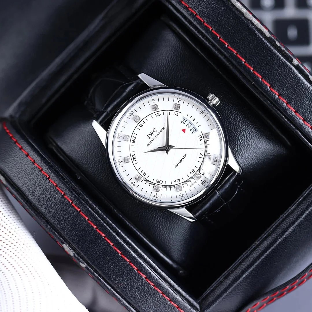 IWC Watches Automatic Date Watch with Crystal Hour Markers image 2