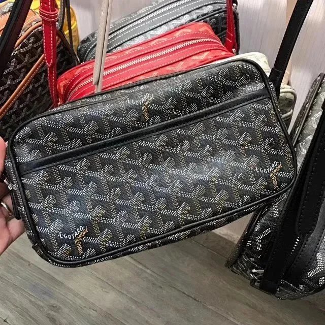 Goyard Crossbody Bags Goyardine Monogram Zip Bag — New Black