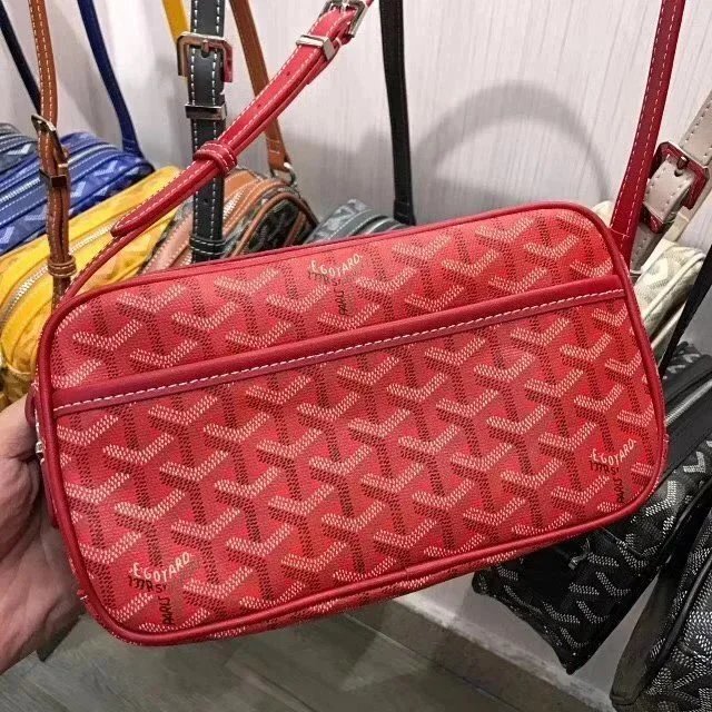 Goyard Crossbody Bags Goyardine Monogram Zip Bag — Red