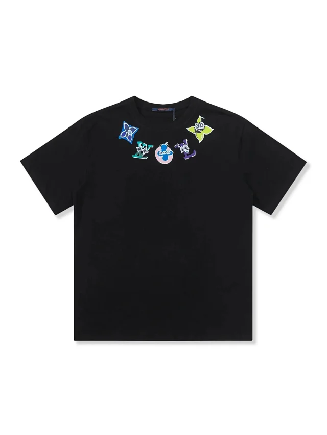 Louis Vuitton T-Shirts Short-Sleeve Graphic Print Crewneck product detail image 7
