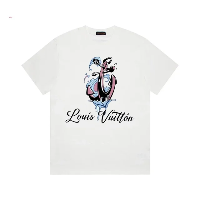 Louis Vuitton T-Shirts Short-Sleeve Graphic Print Crewneck product detail image 11