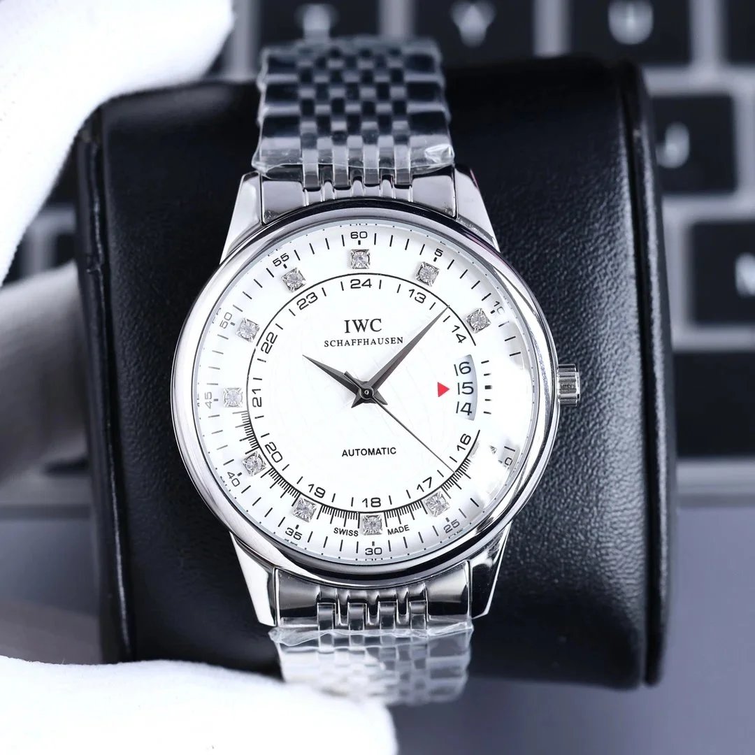 IWC Watches Automatic Date Watch with Crystal Hour Markers — 03