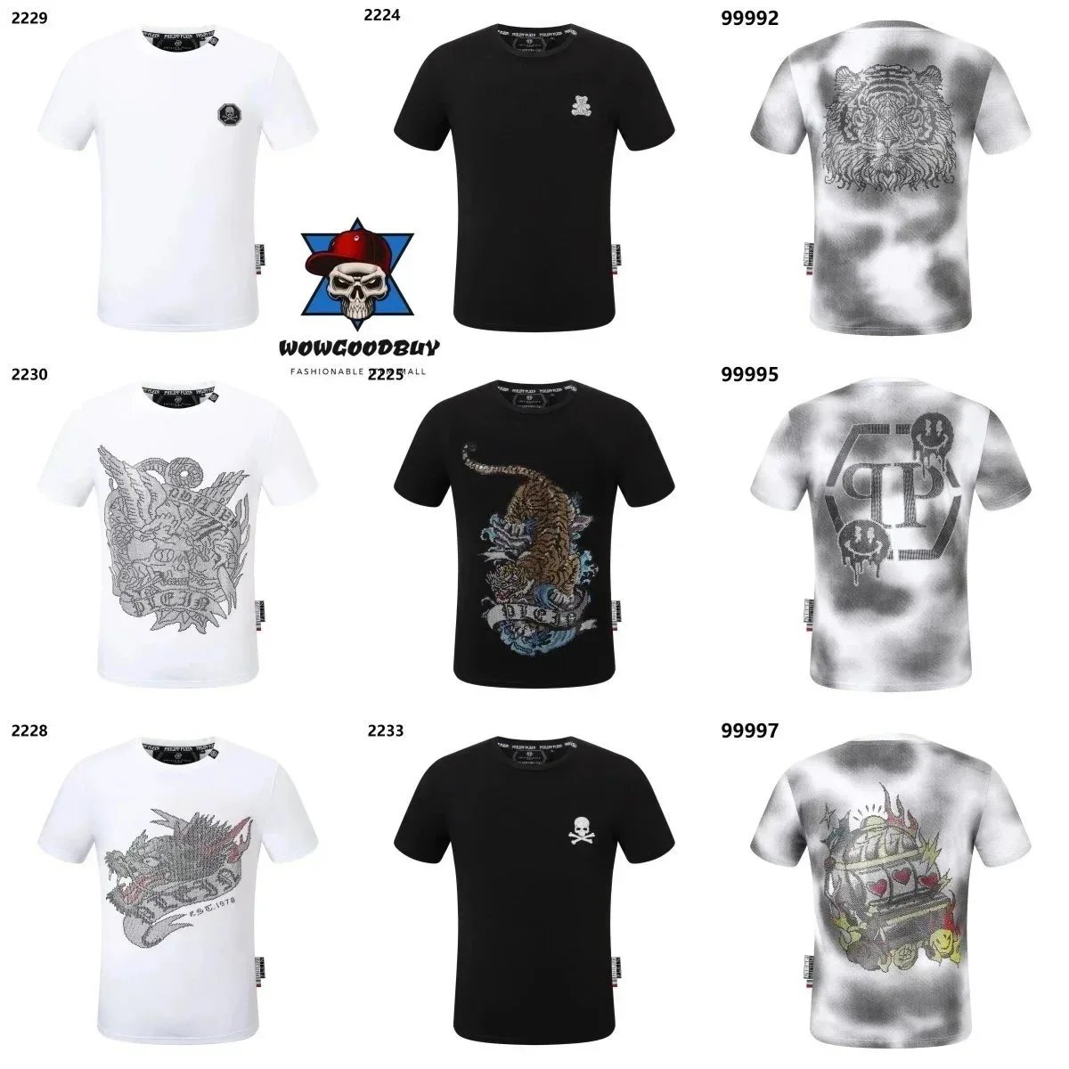 Philipp Plein Skull & Tiger Graphic T-Shirt [40 styles]