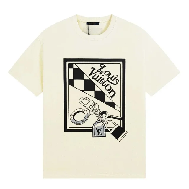 Louis Vuitton T-Shirts Short-Sleeve Graphic Print Crewneck product detail image 14