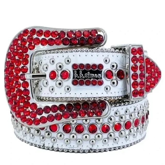 B.B. Simon Belts Rhinestone-studded belt with crystal buckle product detail image 1