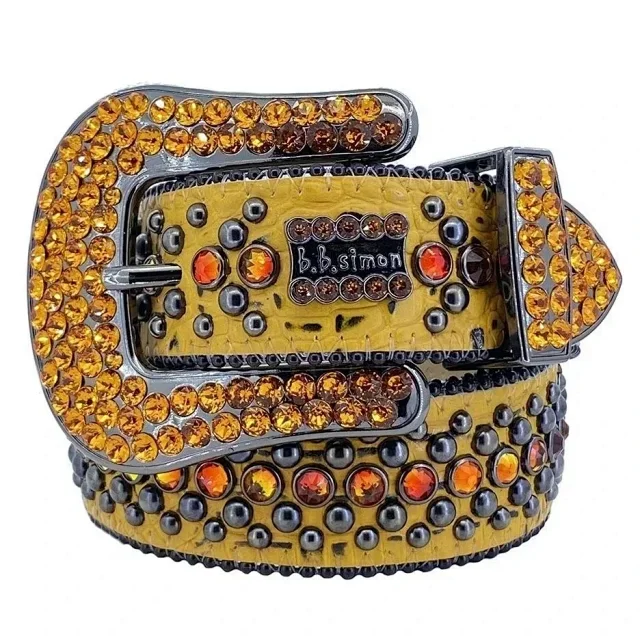 B.B. Simon Belts Rhinestone-studded belt with crystal buckle product detail image 9