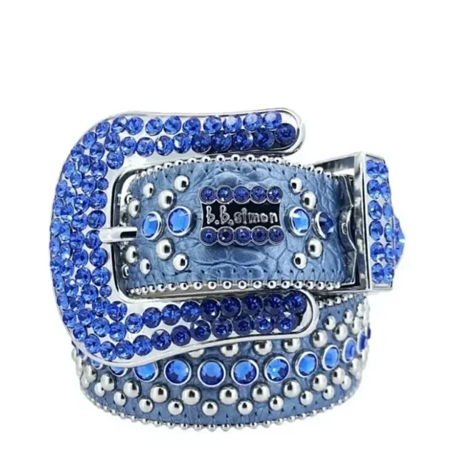 B.B. Simon Belts Rhinestone-studded belt with crystal buckle product detail image 7