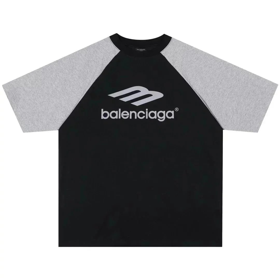 Balenciaga T-Shirts Short-sleeve graphic logo T-shirt — Black and gray letters spell 002.