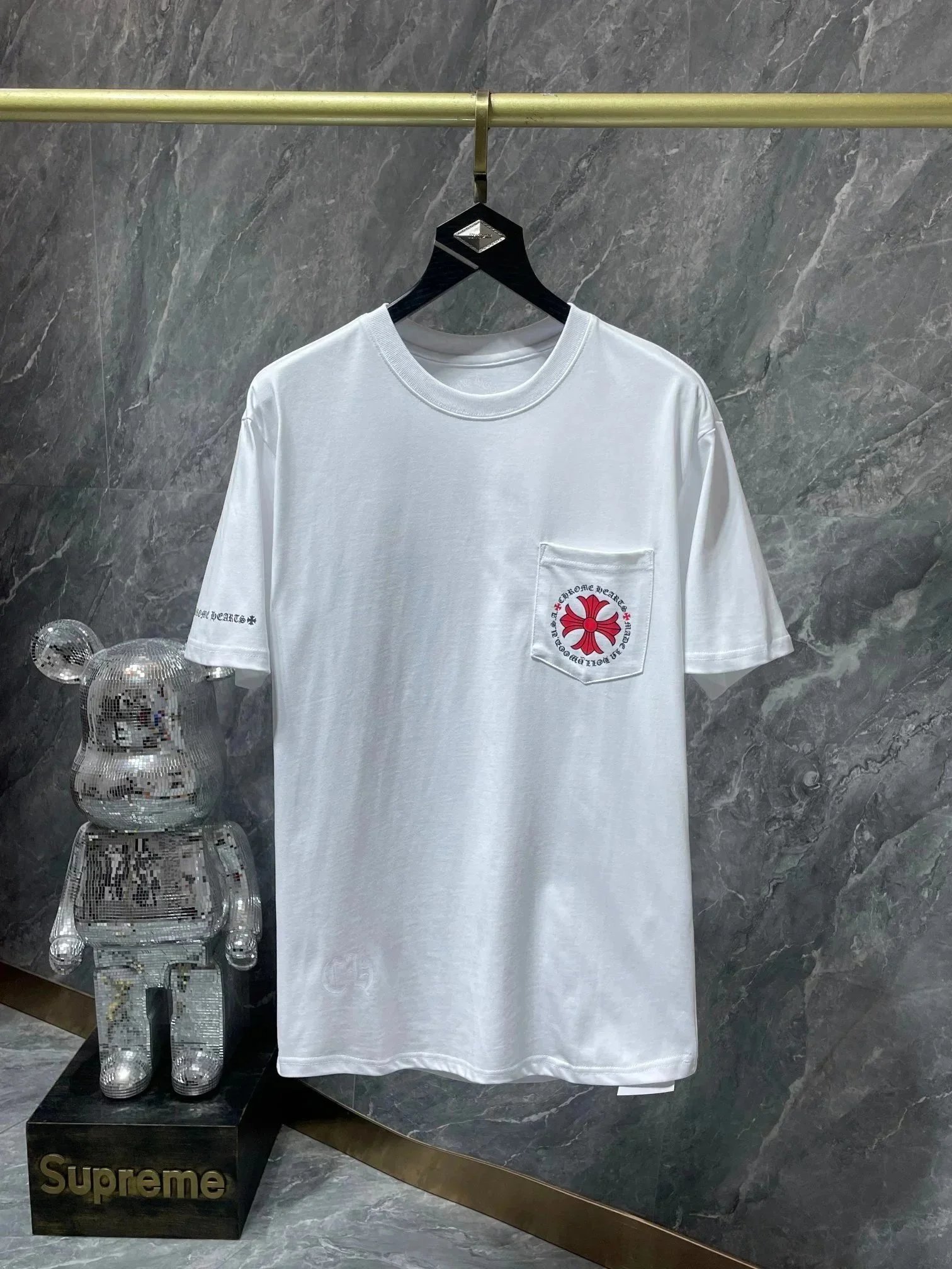 Chrome Hearts T-Shirts Graphic Pocket Short-Sleeve image 3