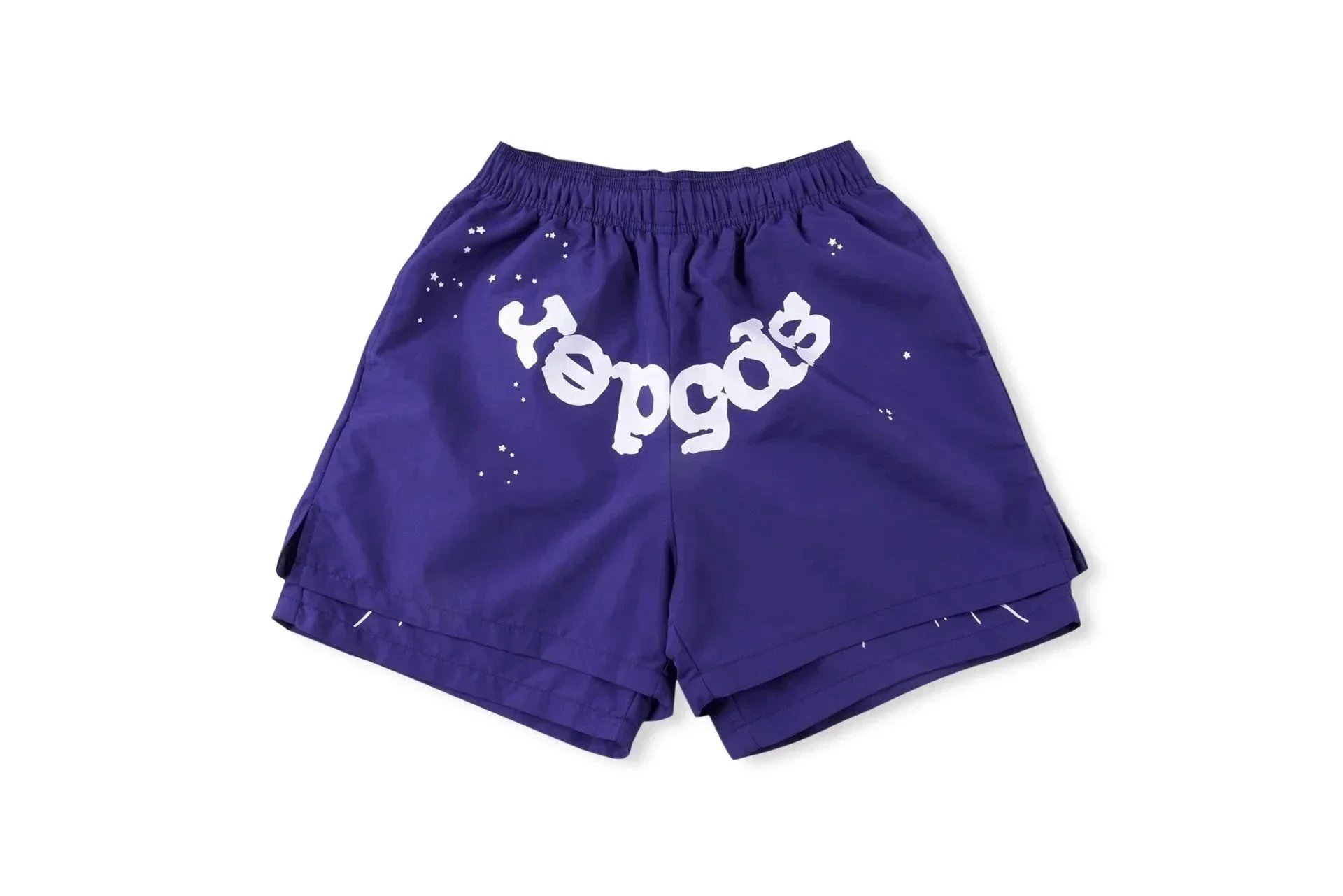 Sp5der Shorts Elastic-Waist Chenille Number Patch — 11