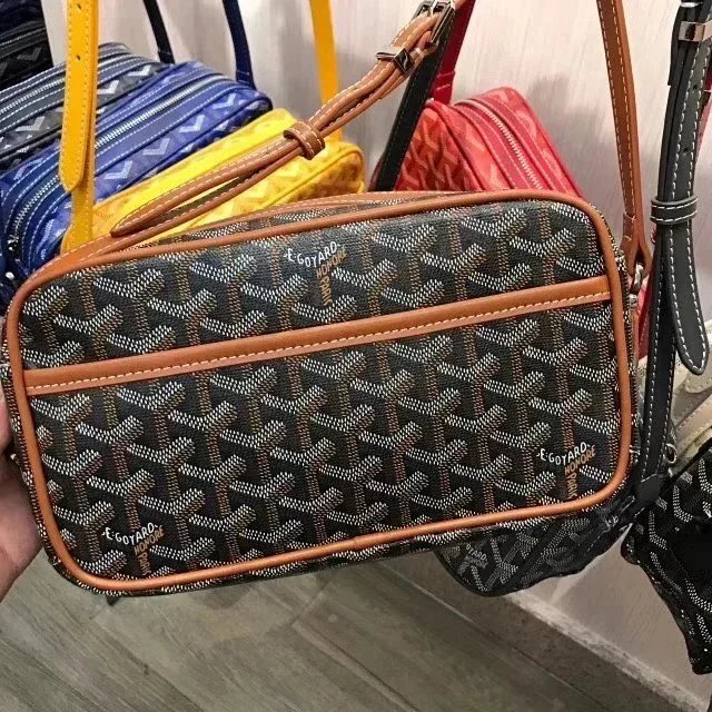 Goyard Crossbody Bags Goyardine Monogram Zip Bag — Earthy yellow