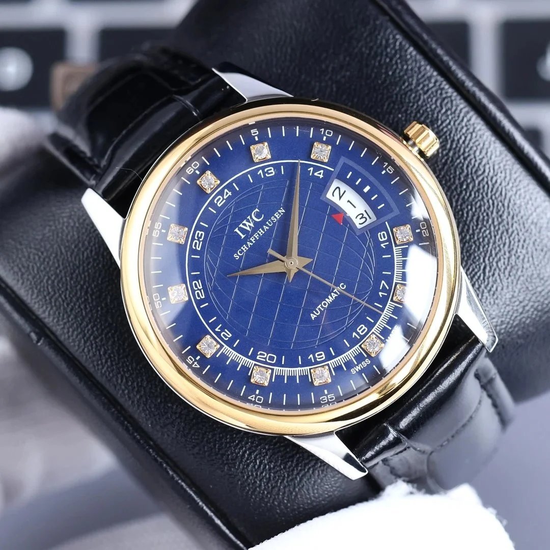 IWC Watches Automatic Date Watch with Crystal Hour Markers — 8