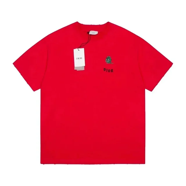 Dior T-Shirts Logo-Embroidered Designs product detail image 4