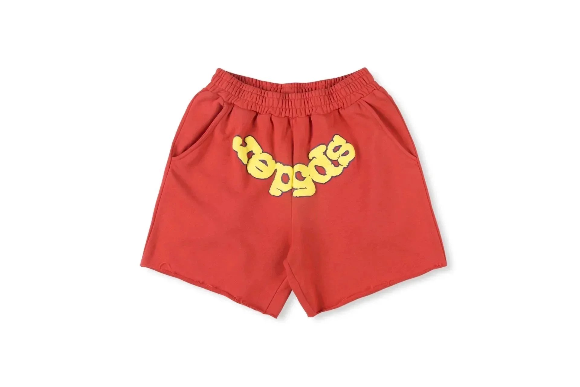 Sp5der Shorts Elastic-Waist Chenille Number Patch — 20