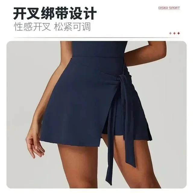 Alo Dresses Sleeveless tennis dress with tied wrap skirt product detail image 6