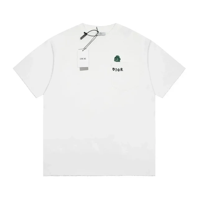 Dior T-Shirts Logo-Embroidered Designs product detail image 5