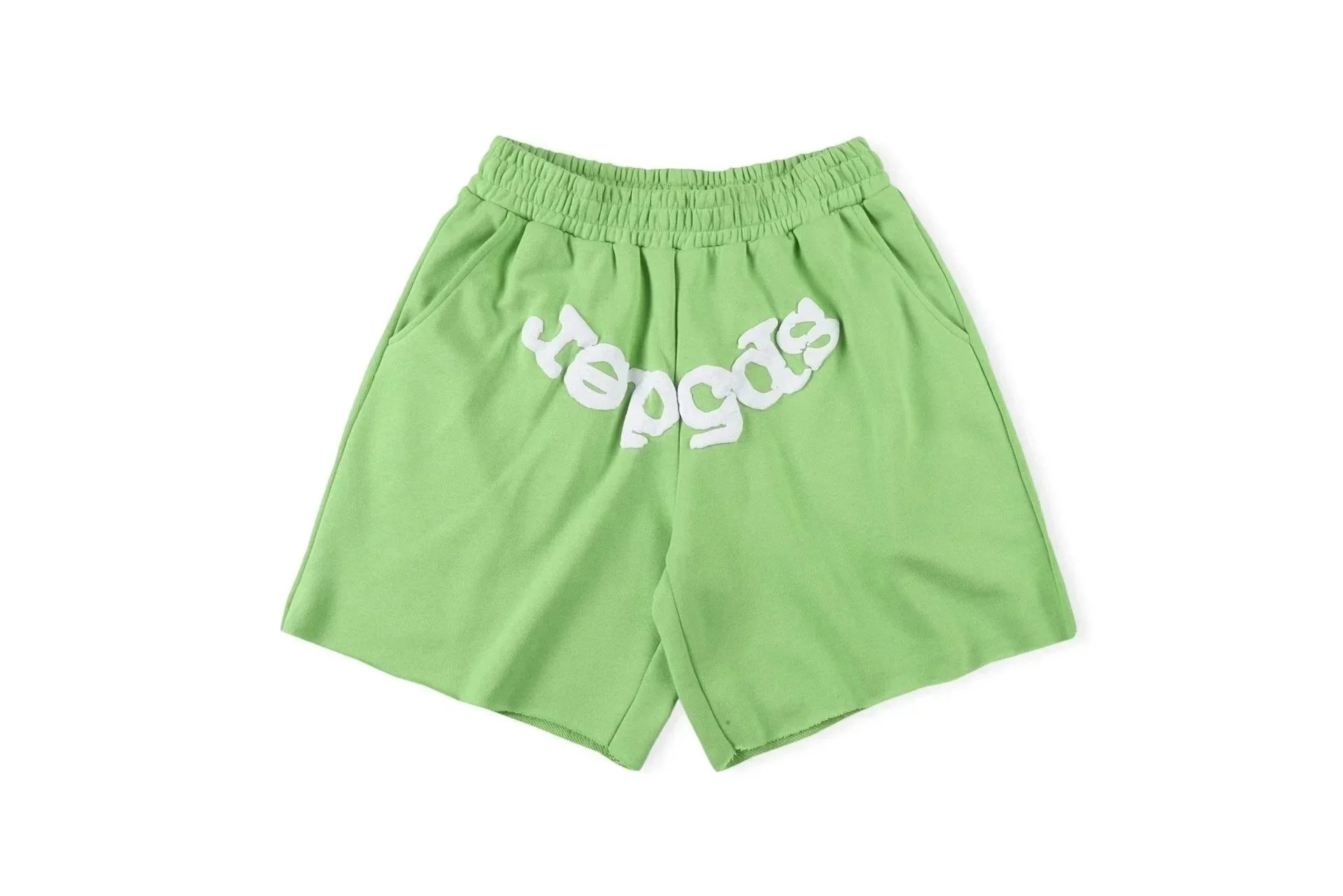 Sp5der Shorts Elastic-Waist Chenille Number Patch — 04