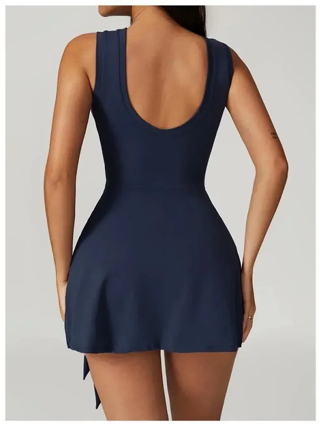 Alo Dresses Sleeveless tennis dress with tied wrap skirt product detail image 14