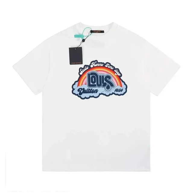 Louis Vuitton T-Shirts Short-Sleeve Graphic Print Crewneck product detail image 4